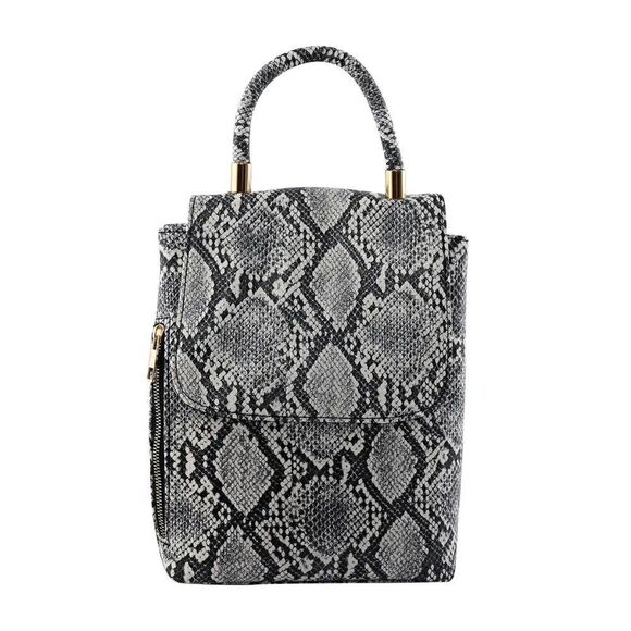 Le Chateau Black & White Snake Print Backpack - like new never used - Picture 2 of 10